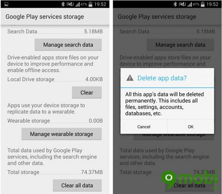 Thủ thuật kiểm tra và quản lý dữ liệu Google Play Services