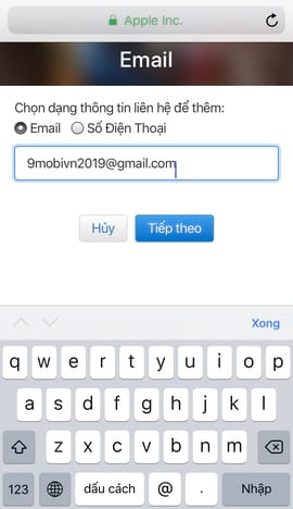 cach them email du phong vao icloud 6