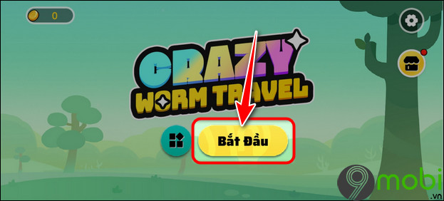 cach choi crazy worm travel tren Android
