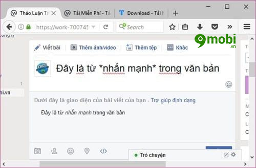 cach dinh dang bai viet tren facebook workplace bang markdown 6