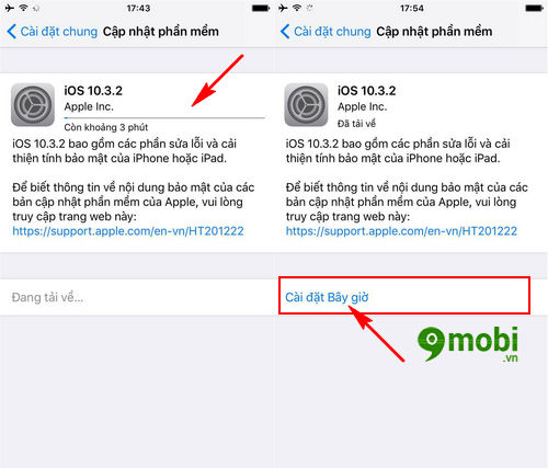 Cách cập nhật iOS 10.3.2 cho iPhone, iPad qua OTA và iTunes