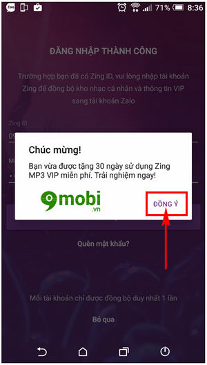 Cách đồng bộ Zalo với Mp3 để nhận Zing Vip trên điện thoại Android, iP