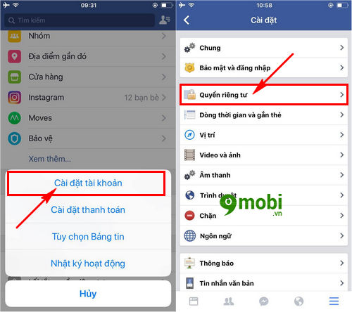 cach xac minh 2 buoc facebook tren dien thoai android iphone 7