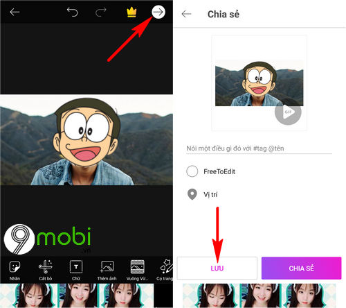 Cách ghép mặt Nobita vào ảnh trên điện thoại iPhone, Android