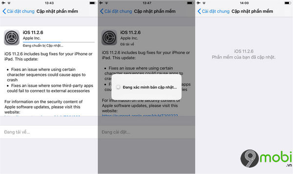 Cách cập nhật iOS 11.2.6 cho iPhone, iPad