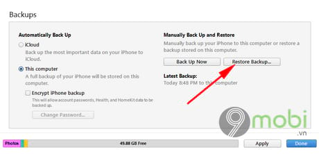 How to restore iphone because it can't be backed up by itunes 4