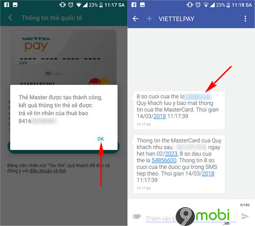 Cách tạo thẻ thanh toán quốc tế MasterCard bằng ViettelPay