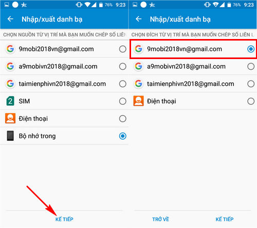 cach dong bo danh ba len gmail dien thoai android 7