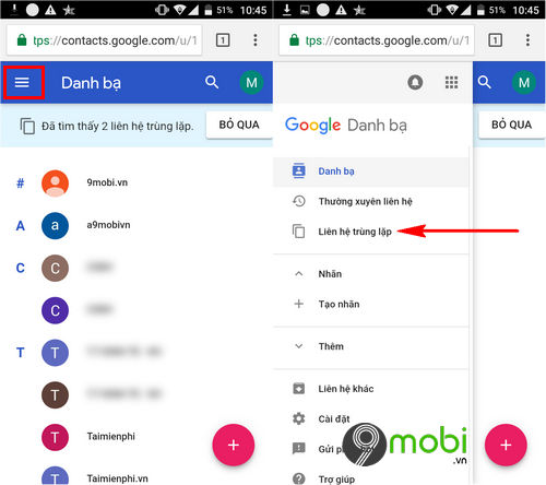 how to delete list of three Trung on gmail 3