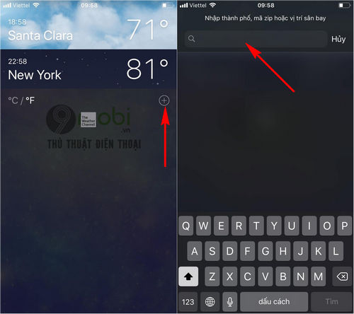 Cách xem thời tiết trên iPhone, iPad