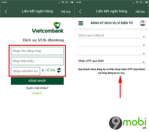Cách liên kết ví MoMo với ngân hàng Vietcombank