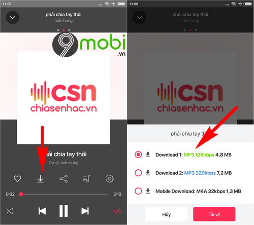 Cách tải nhạc về điện thoại bằng ứng dụng Chiasenhac.vn