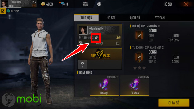 id free fire của as mobile