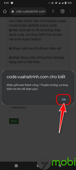 nhap code game vua hai trinh 3d tren iOS