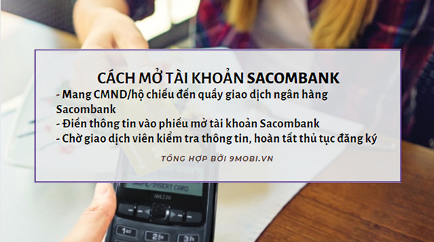 Mở tài khoản Sacombank, thanh toán trực tuyến