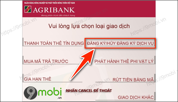 dang ky e-mobile banking agribank online