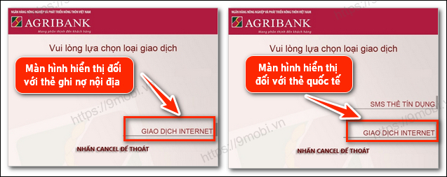 dang ky agribank e-mobile banking khi da co the