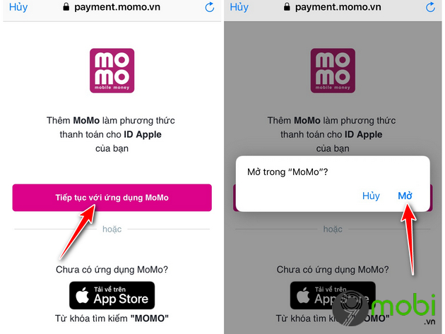 Cách thêm ví MoMo vào tài khoản Apple ID