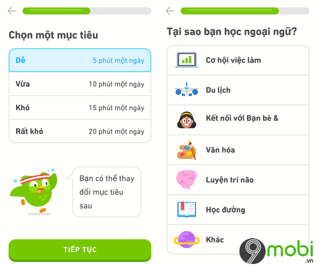 hoc tieng anh ung dung Duolingo