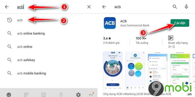 Cách tải và cài các ứng dụng ACB lên Android, iOS