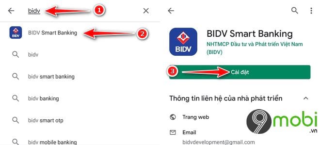 Cách tải và cài các ứng dụng BIDV lên smartphone