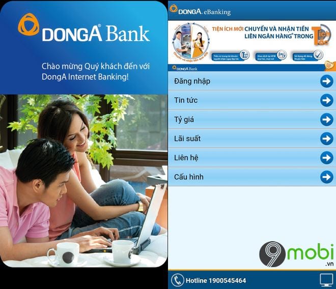 Cách tải và cài các ứng dụng DongA Bank lên Android, iOS