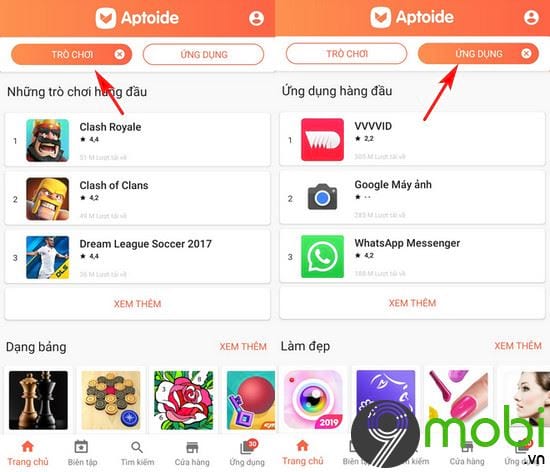 huong dan tai ung dung game tren aptoide for android 8