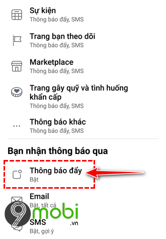 tat thong bao facebook tren android