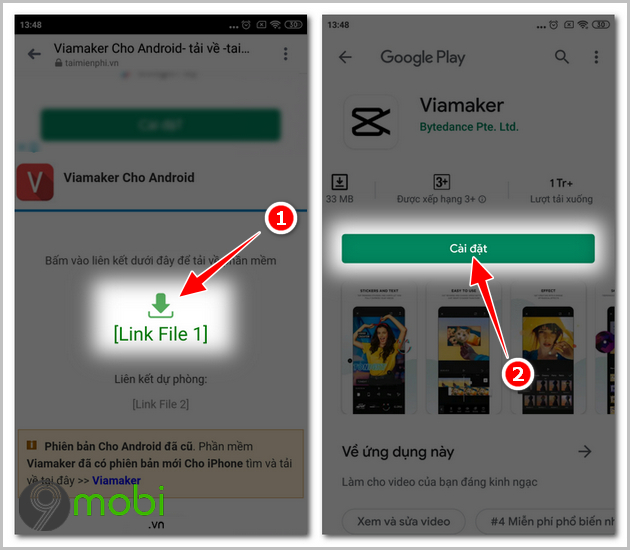 Cách chỉnh sửa video trên điện thoại bằng Viamaker trên Android, iPhon