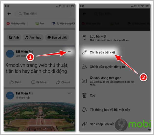Cách chỉnh sửa bài đăng Facebook trên iOS và Android