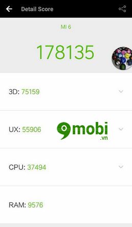 Check điểm Antutu Xiaomi Mi 6