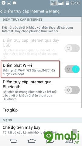 Làm cách nào để chia sẻ kết nối internet trên LG G3?