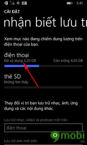 lỗi thiếu bộ nhớ máy Windows Phone