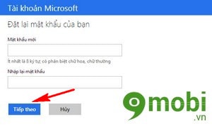 Lấy lại mật khẩu Microsoft trên Windows Phone