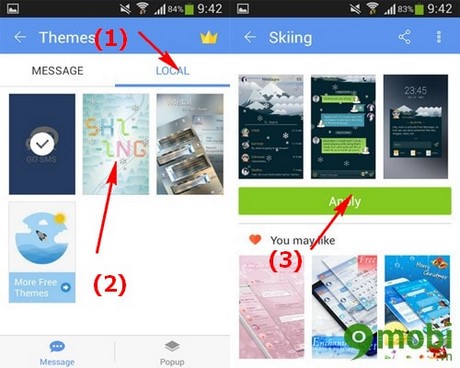 Hướng dẫn thay đổi giao diện GO SMS cho Android
