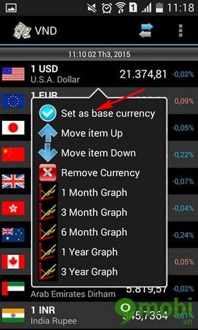 Currency - Ứng dụng chuyển đổi tiền tệ trên điện thoại Android