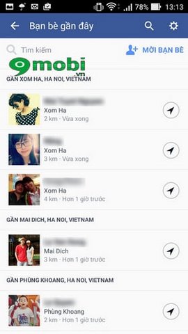 tim ban quanh day tren facebook cho android