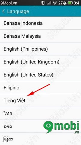 Đổi ngôn ngữ tiếng Việt - Anh trên Samsung Galaxy A5