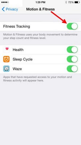 Giảm hao pin trên iPhone, bật - tắt Motion & Fitness Tracking cho iPhone
