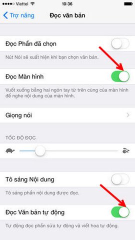 Bật - tắt Speak Screen trên iPhone 6s, 6s Plus, 6, 5s, 5