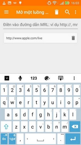 Xem sự kiện trực tiếp bằng VLC cho Android