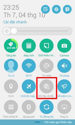 Bật tắt 3G trên Zenfone Go