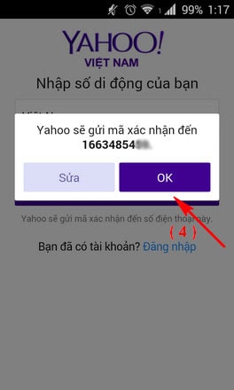 Đăng ký Yahoo trên điện thoại