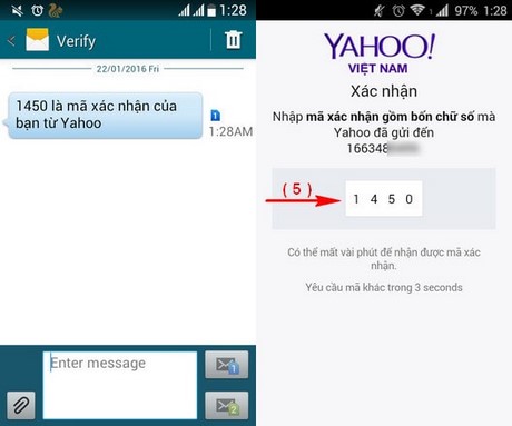 Đăng ký Yahoo trên điện thoại