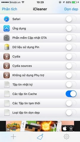 delete cache iphone