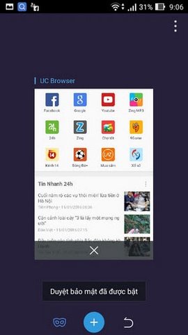 UC Browser - Bật chế độ duyệt web ẩn danh trên trình duyệt