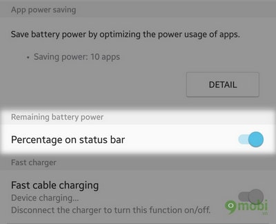 battery percentage Samsung S7