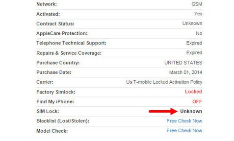 check iphone 6s ban lock