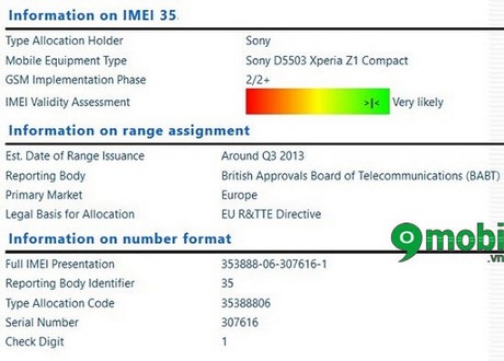 Check imei Sony, xem, kiểm tra thông tin điện thoại Sony qua IMEI