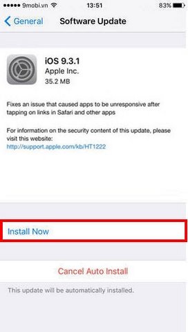 Hướng dẫn nâng cấp iOS 9.3.1 cho iPhone, iPad
